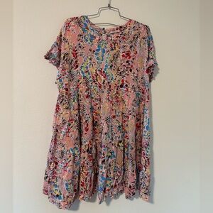Chic Soul Floral Print Babydoll Ruffle Sleeve Dress